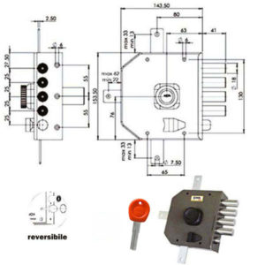 SERRATURA SIC.QUINTUPL.DX POMPA         JM426 MOIA