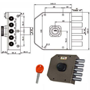 SERRATURA SIC.SEMPLICE SX POMPA         JA421 MOIA