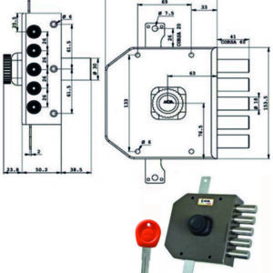 SERRATURA SIC.TRIPLICE SX POMPA         JA423 MOIA