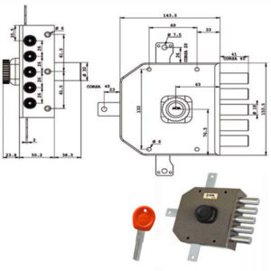 SERRATURA SIC.QUINTUPL.DX POMPA         JA425 MOIA
