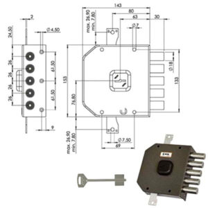 SERRATURA SIC.TRIPLICE SX DM             A413 MOIA