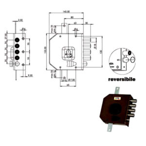 SERRATURA SIC.TRIPLICE SX CIL.           G454 MOIA