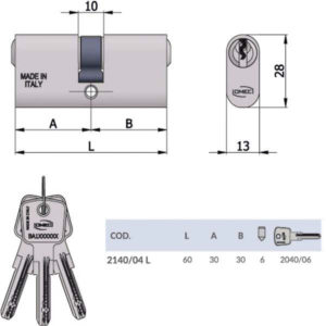 CILINDRO INF.OVALE 60-30-30          2140/04L OMEC