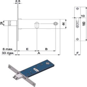 SERRATURA INF.FASCE ALL 16 E60            390 OMEC