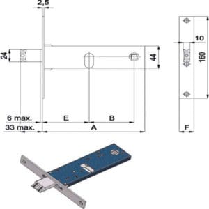 SERRATURA INF.FASCE ALL 16 E80            890 OMEC