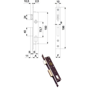 SERRATURA INF.MONTANTI ALL 16 E20         330 OMEC
