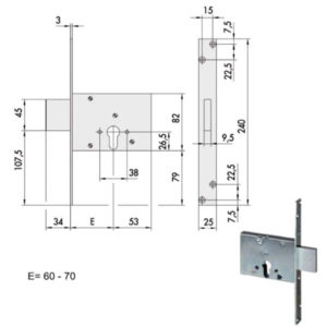 SERRATURA INFILARE FERRO           56013-70-0 CISA