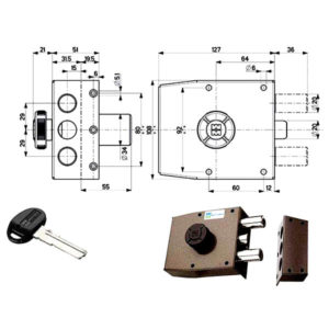Serratura Sicurezza. Semplice DX Pompa 30411 MOTTURA