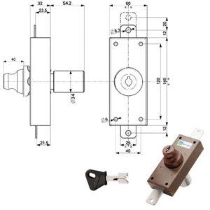 SERRATURA FERROGLIETTO VERTICALE     34322 MOTTURA