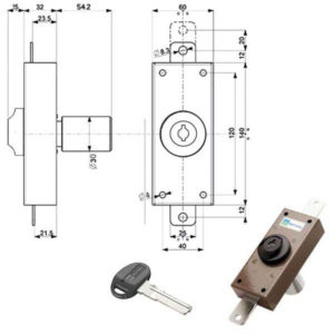 SERRATURA FERROGLIETTO VERTICALE     34324 MOTTURA
