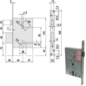 SERRATURA INFILARE FERRO           56250-60-0 CISA