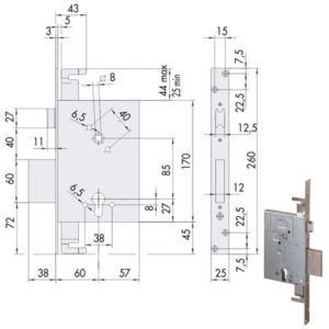 SERRATURA INFILARE FERRO           56255-60-0 CISA