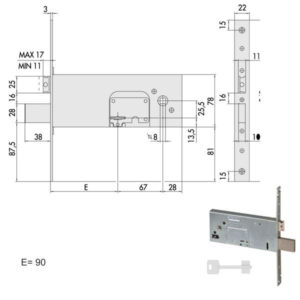 SERRATURA INFILARE FASCE ALL       57352-90-0 CISA