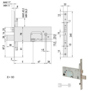 SERRATURA INFILARE FASCE ALL       57357-90-0 CISA