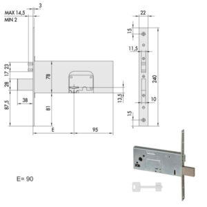SERRATURA INFILARE FASCE ALL       57360-90-0 CISA