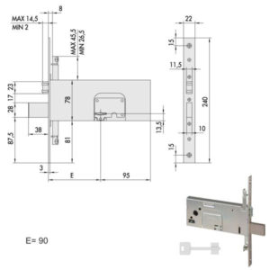 SERRATURA INFILARE FASCE ALL       57365-90-0 CISA