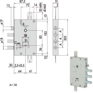 SERRATURA SICUREZZA TRIPLICE       57515-38-0 CISA