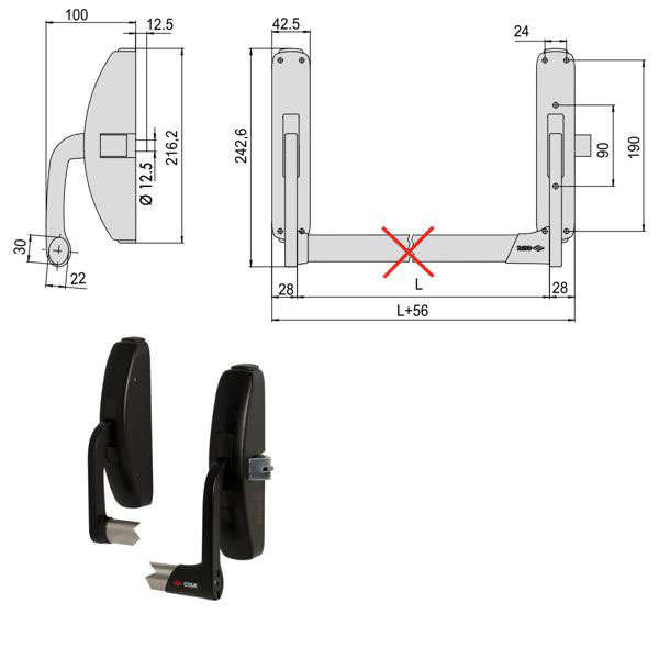 Maniglione Prestige Laterale 59301-10-0 CISA