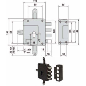 Serratura sicurezza Quintuplice. DX 56172-60-1 CISA