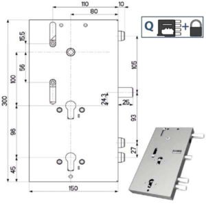 SERRATURA SIC.TRIPLICE SX            89F30 MOTTURA