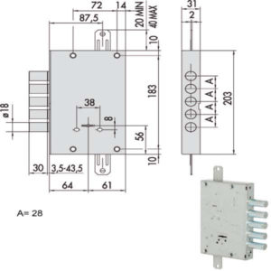 SERRATURA SICUREZZA TRIPLICE       57655-28-A CISA