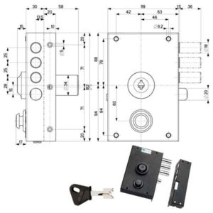 SERRATURA SIC.SEMPLICE SX POMPA      30010 MOTTURA