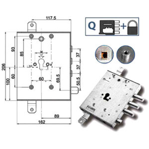 SERRATURA SIC.TRIPLICE DX            89457 MOTTURA