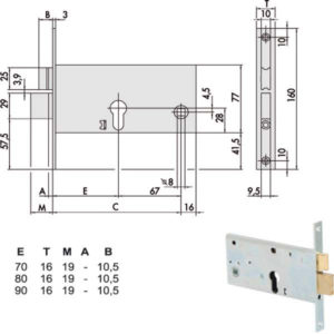 SERRATURA INFILARE FASCE ALL       44360-70-0 CISA
