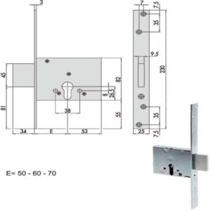 SERRATURA INFILARE FERRO           56010-50-0 CISA