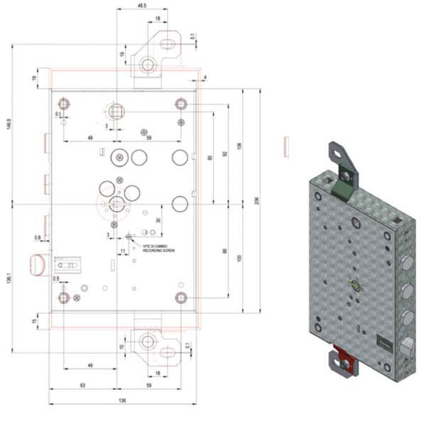 Serratura Sicurezza. Triplice SX DM 8100CER/63/37 POTENT