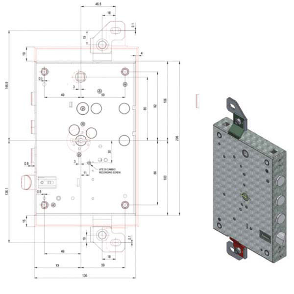 Serratura Sicurezza. Triplice SX DM 8100CER/73/37 POTENT
