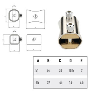 LUCCHETTO OTTONE BLOCCA CATENA mm 65        POTENT