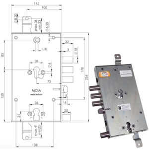 SERRATURA SIC.TRIPLICE CIL. E73    AD6654/281 MOIA